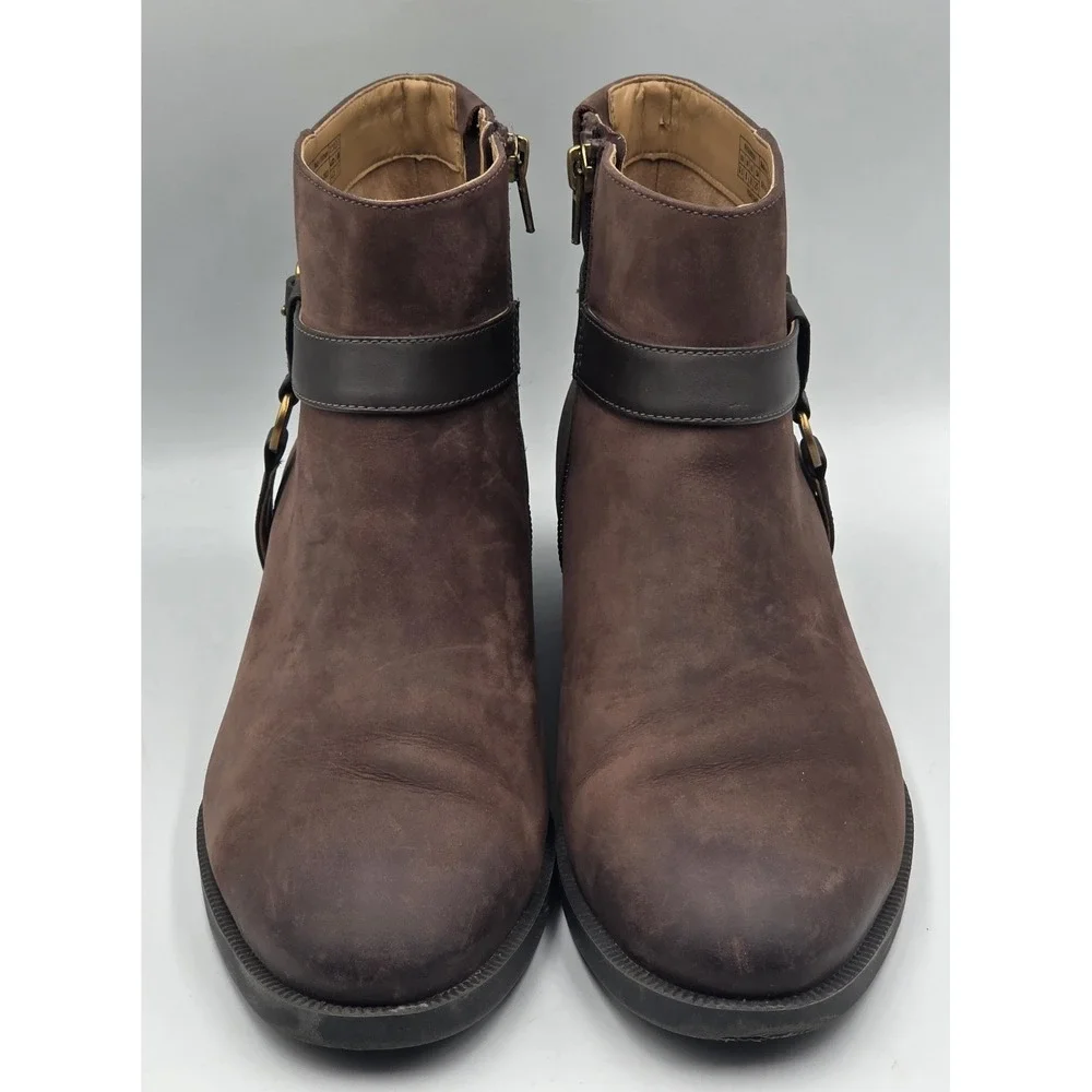 Vionic Rhiannon Women's Chocolate Oiled Nubuck Ankle Boots Size 8.5
